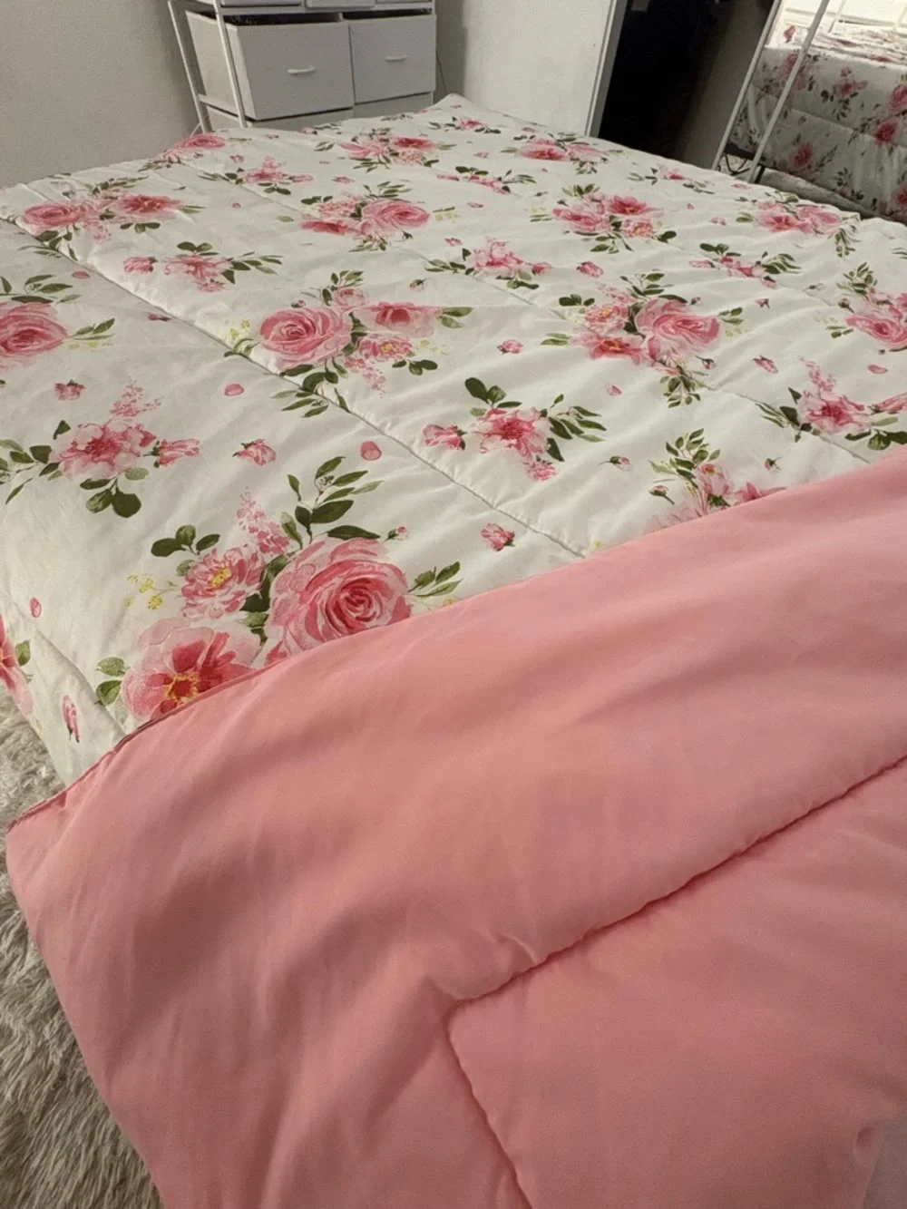 Floral Pink Rose Comforter Set - Home Bedding